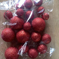 Décoration de gâteau 20 pièces/sac taille mixte 2 2.5 3 4cm brillant fausses boules or rose rouge boule joyeux anniversaire décoration de gâteau fournitures