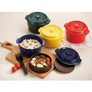 Portátil redondo de grado de alimentos de los niños de almacenamiento de alimentos recipiente de plástico con tapa de comida caja de almuerzo para los niños caja de Bento BPA-FREE Niño - Product Image 3