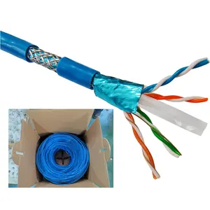 Kabel dengan lapis baja di dalam 15m 20m 30m 50m 100m konektor bnc cctv rj45 utp ftp cat5 cat6 0nt kabel jaringan terminal