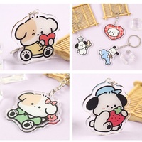 Porte-clés personnalisés en acrylique écologique imprimés sur mesure, breloques transparentes de dessins animés, porte-clés sur mesure, vente en gros
