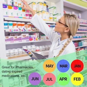 Nhãn dán tháng 12 tháng của năm Nhãn mã hóa màu Nhãn Tròn hàng tháng nhãn dán tự dính - Product Image 2