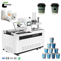 Chicai Single Pass Digital Inkjet Printer for Paper Cup Side Wall Printing CMYK 4-Color Dye Ink High-Speed Automatic Feeding