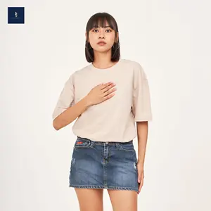 Hoge Kwaliteit Oversized Cvc Blanco Tshirt Vrouwen Voor Casual Dameskleding Premium Katoen Met Polyester Gemaakt In Thailand