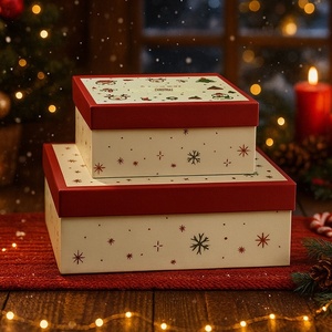 New Christmas Santa-themed Large Gift <strong>Box</strong> Specialty Paper Cardboard Die-Cut Scarf Thermal <strong>Mug</strong> Lid-and-Base <strong>Box</strong> for Holiday - Product Image 3