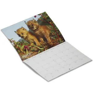 Amostras personalizadas printable grande parede mensal decorar calendário animal de estimação bonito