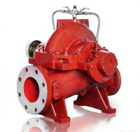 Pompe centrifuge horizontale à double aspiration haute pression 10/100 CV pour lutte contre l'incendie, à corps divisé, avec moteur diesel et électrique