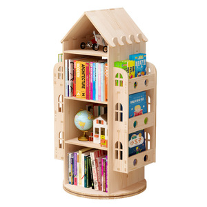 Étagère rotative <span class=keywords><strong>en</strong></span> <span class=keywords><strong>bois</strong></span> <span class=keywords><strong>ronde</strong></span> moderne étagères bibliothèque support de livres pour enfant maison armoire bibliothèque meubles présentoir - Product Image 1