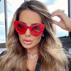 Nouvelles lunettes de soleil tendance 2022 pour femmes, style vintage, monture noire léopard, grandes lunettes de soleil œil de chat surdimensionnées - Product Image 3