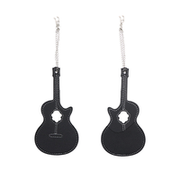 Porte-plectres en cuir PU en forme de guitare, étui de rangement créatif pour plectres de guitare, sac portable pour plectres