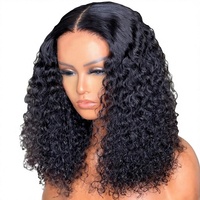 Peluca de Cabello Humano Remy sin Pegamento de Vietnam, con Frente de Encaje 13x4 SDD, Estilo Bob con Encaje Transparente HD, Color Negro Natural y Cabello de Bebé