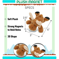 Aimant de réfrigérateur personnalisé en peluche de 4 pouces en forme de fauve brun - Décoration mignonne d'animaux sauvages pour réfrigérateur, casier, décoration intérieure