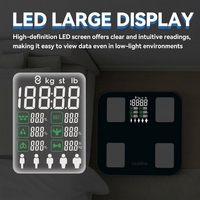 Pèse-personne intelligent sur mesure à écran extra-large avec 4 électrodes, fonctionnalités pour application et application mobile, capacité 180 kg/50 g