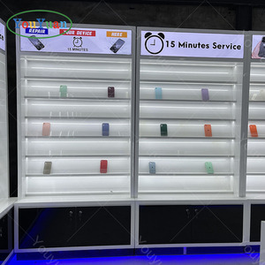 Wall Glass Showcase with Plywood LED Lighting Standing Showcase and Custom <strong>Display</strong> <strong>Cases</strong> for Mobile Phone and Retail Shop - Product Image 3