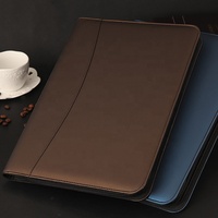 Carpeta Portafolio de Negocios de Cuero PU de Alta Calidad con Impresión de Logotipo Personalizado, Carpeta de Archivos de Oficina, Carpeta de Documentos A4 con Bloc de Notas