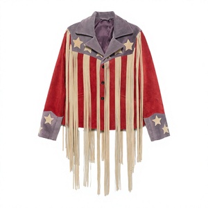 Customized Luxury <b>Suede</b> Leather <b>Jacket</b> Vintage Style Fleece Motorcycle <b>Jacket</b> for Winter Tanned Nonwoven Weaving - Product Image 1