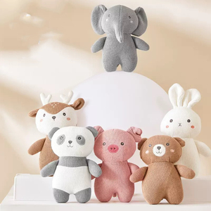 Gloran - Animales de Peluche de Ganchillo de Algodón Orgánico, Oso, Cerdo, <span class=keywords><strong>Elefante</strong></span>, Conejo, Muñeco de Peluche para Dormir, Relleno de Algodón PP, 7-8 Pulgadas - Product Image 2