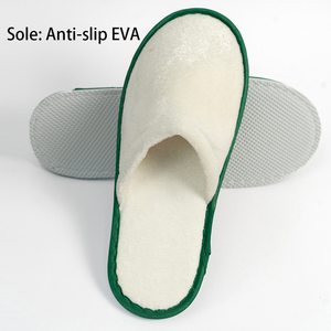 Индивидуальные одноразовые гостиничные тапочки Нескользящие махровые ткани, экологически чистые льняные белые - Product Image 4