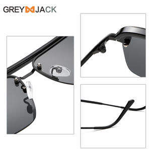 Nouvelles lunettes de soleil polarisées, monture en métal, noires, unisexes, protection UV400, grandes lentilles carrées, matériau TAC, design européen et américain - Product Image 3