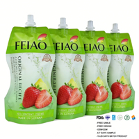 Feiao 100ml 250ml 500ml Sachet Doypack à bec verseur mat pour jus, gelée et autres liquides, emballage de forme spéciale