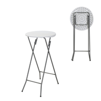 Table ronde pliante d'extérieur en plastique HDPE de 60 cm, mini-bar portable, table de bistrot pour jardin et événements, vente en gros