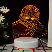 Prix de gros Charmant projecteur de lumière nocturne 3D d'anime Lampe de nuit personnalisée Support en acrylique pour le bureau des enfants