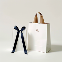 Sacs en Papier Blanc de Luxe avec Logo Imprimé Personnalisé pour Shopping et Cadeaux