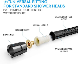 Manguera de Ducha Flexible de Acero Inoxidable de Alta Presión para Baño Moderno con Conexión Universal - Product Image 6