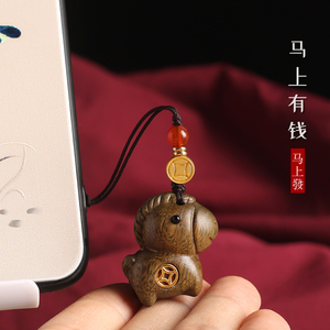 Sandalwood <strong>Horse</strong> Keychain Year Of The <strong>Horse</strong> Car Key Pendant Bag Charm Creative Casual Style Personal Gift - Product Image 1