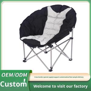 Cross-border Autumn Winter Warm <b>Padded</b> Moon <b>Chair</b> Outdoor Leisure Camping Portable Single Sofa <b>Folding</b> <b>Chair</b> Mail Packing - Product Image 2