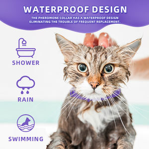 Paquete de 4 collares calmantes para gatos, <span class=keywords><strong>collar</strong></span> de feromonas de silicona ajustable para aliviar la ansiedad y el estrés, comodidad que dura 30 días - Product Image 6