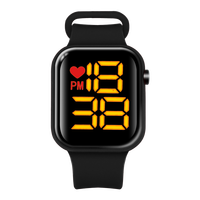 Jam Tangan Plastik Oval Fashion Sport Digital LED dengan Layar LED Diameter 30MM Daya Tahan Baterai 1 Tahun untuk Remaja Pria Anak-anak Unisex