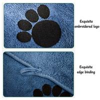 Serviette pour animaux de compagnie en microfibre brodée de qualité U-PETS directement en usine pour chiens et chats Nettoyage et bain en microfibre pour animaux de compagnie
