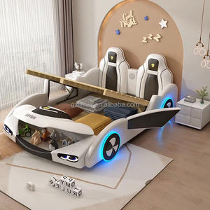 <span class=keywords><strong>Letto</strong></span> per Bambini Stile Cartone Animato per Ragazzi, <span class=keywords><strong>Letto</strong></span> <span class=keywords><strong>Singolo</strong></span> <span class=keywords><strong>Piccolo</strong></span> da Corsa da 1,5 Metri in Legno Massello per Ragazzi per Appartamenti Piccoli - Product Image 2