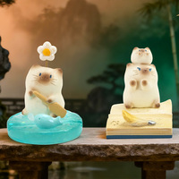 Boîte Mystère de Figurines de Collection Personnalisables en Résine Écologique pour Téléphone Portable, Modèle Chat, Vente en Gros