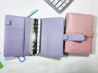Carnet de budget A6 personnalisé en cuir PU imprimé crocodile avec fermeture éclair et couverture à anneaux pour espèces – Vente en gros