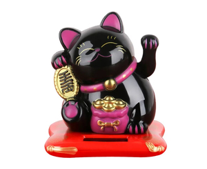 Solar Powered Modern Beckoning Cat <b>Ornament</b> for Home Office Decoration Birthday Gift - Product Image 3