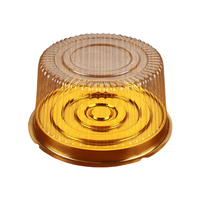 Boîte à gâteau transparente personnalisable en PET, contenant d'emballage alimentaire en plastique avec couvercle supérieur et fond brun doré