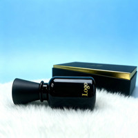 Botol Parfum Kaca Silinder Hitam Berkualitas Tinggi dengan Tutup Kayu, Logo Kustom Mewah, Kosong, 50ml 100ml, Leher Crimp