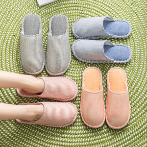 Indoor Family for Slippers for Winter Summer Autumn Comfortable Cotton Linen House Slipper for Men and Women for Bedroom - Product Image 1