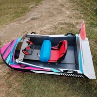 Mini Bateau à Moteur Électrique Aqua Kart en Fibre de Verre Kart Électrique Bateau de Course Jet Boat