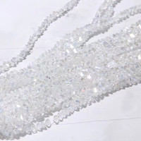Perles triangulaires en cristal en vrac en gros Rondelle perle verre irrégulière concassée fausses pierres perles fabrication de bijoux à bricoler soi-même