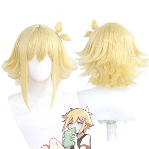 Accessoires de coiffure pour Halloween, perruques courtes vertes et jaunes Omori Something Sunny Basil Aubrey Mari - Product Image 1