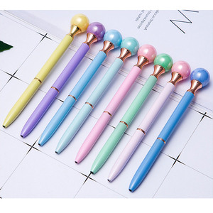 Grande perle stylo à bille cadeau d'affaires de luxe Logo personnalisé publicité stylo en métal perle sceptre de la reine stylos à bille - Product Image 5