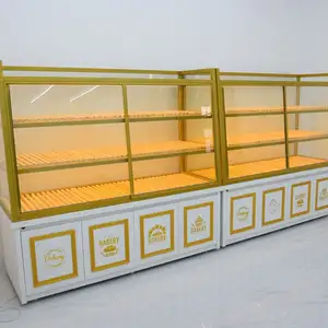 贡多拉面包展示柜箱定制面包店柜台展示装饰设计木质面包店展示家具