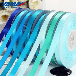 YAMA Nhà Sản Xuất Polyester Đôi Phải Đối Mặt Với Mịn 19mm Lễ Kỷ Niệm Taffeta Satin Ribbon