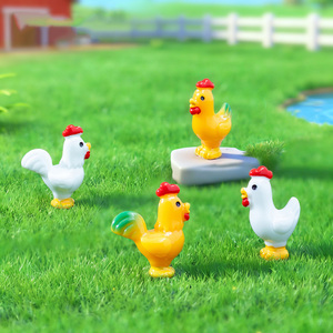 Mini Ornamenti in Resina a Forma di Gallo, Statuette di Animali da Fattoria in Miniatura, Polli per Giardino, Paesaggio con Muschio, Decorazioni Pasquali per la Casa, Artigianato Fai-da-Te - Product Image 4