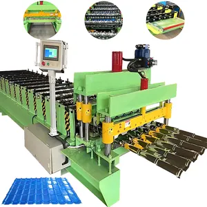 Roofing Russian Arc Bias Metal Glazed Tile Equipment For Roof Production Roll Forming Machine