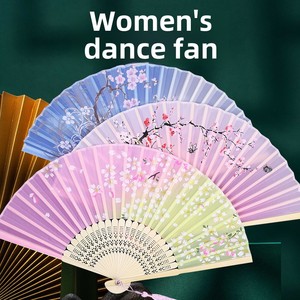 Abanico de baile de la dinastía Han japonesa Erqing estilo antiguo 33cm abanico de seda plegable portátil pintado a mano de bambú artesanía regalo <span class=keywords><strong>para</strong></span> mujeres - Product Image 5
