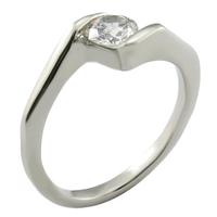 Bagues en pierres précieuses CZ en acier inoxydable pour femmes bijoux de mode de conception simple avec influence religieuse chrétienne