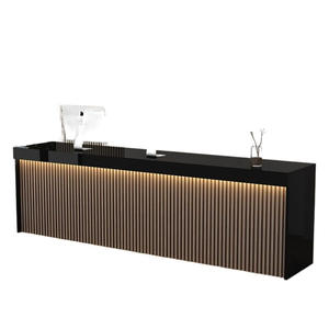 Mesa De Recepção Minimalista Moderna para Escritório Grade Design Hotel Caixa Contador Durável MDF para Salão De Beleza Consulta Loja - Product Image 2